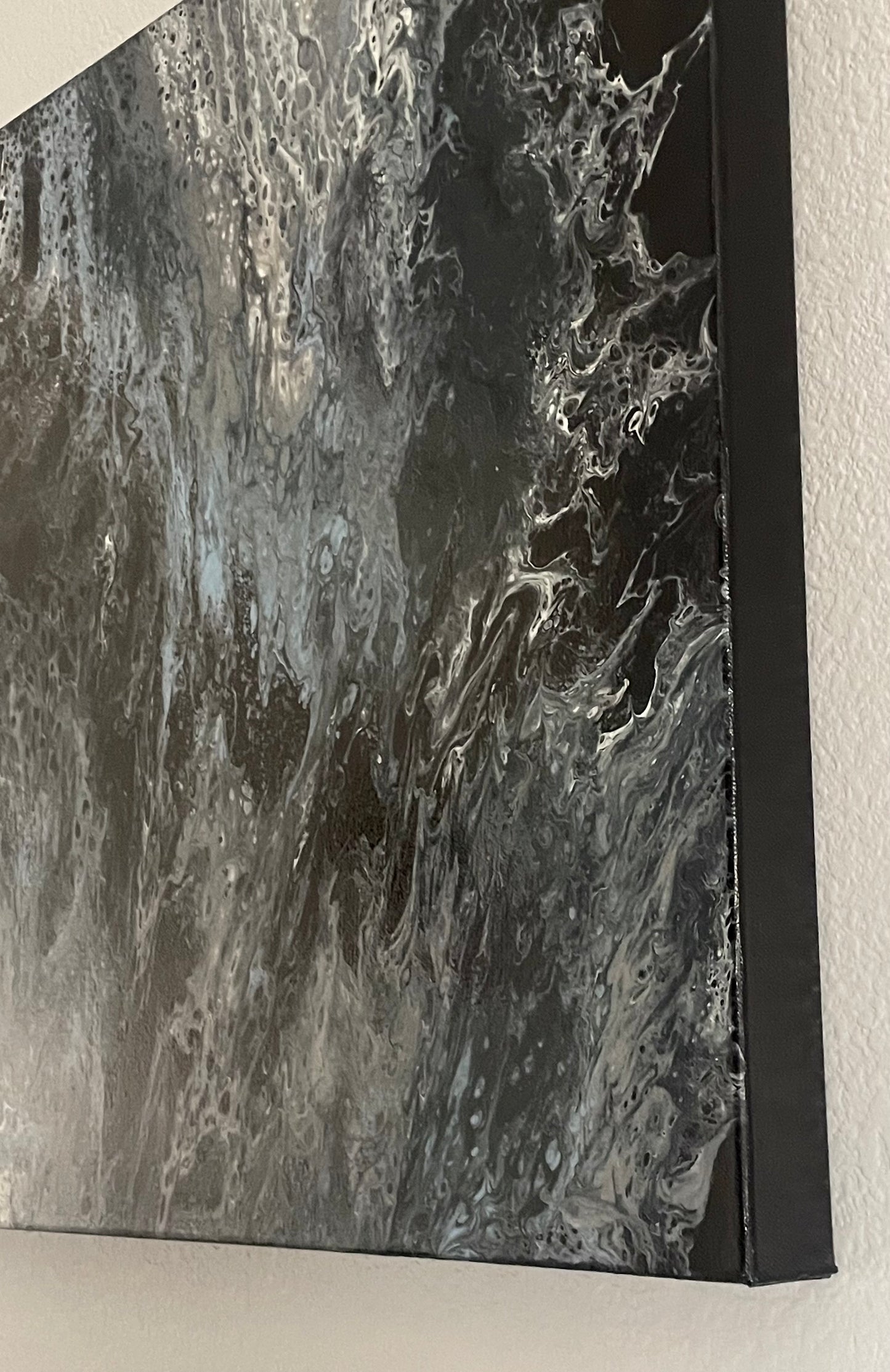 Captivating Acrylic Black and Blues Original Canvas Painting