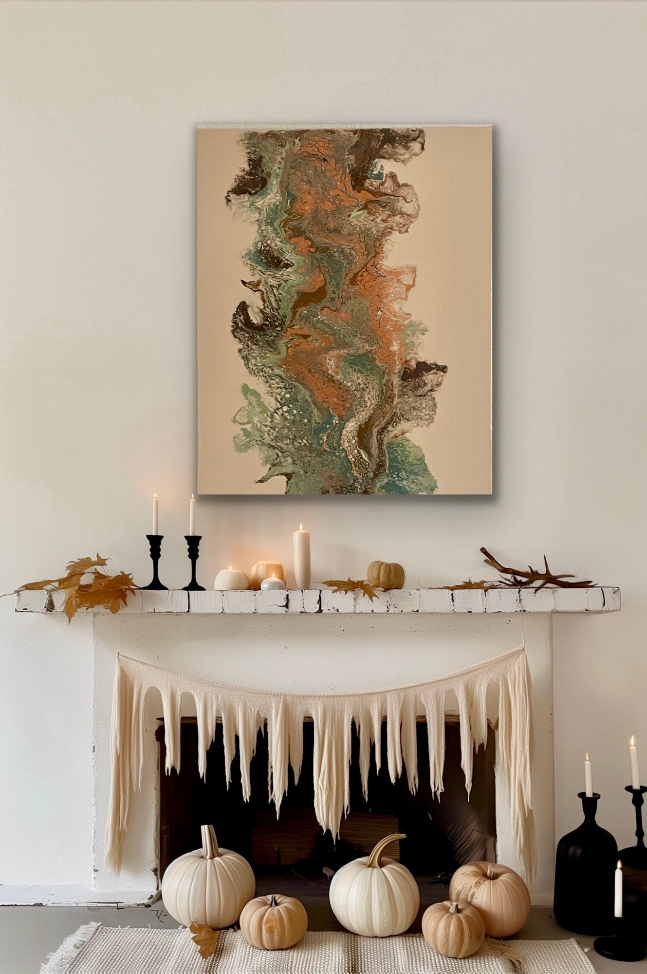 Beautiful, Acrylic Abstract painting, Fall Colors, only one of a kind